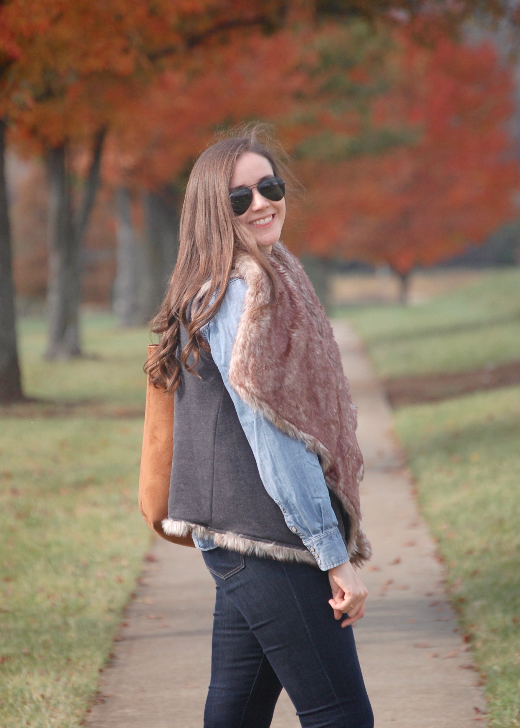 How to Wear a Faux Fur Vest